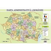 Harta administrativa a Romaniei - Plansa format A4