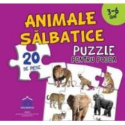 Animale salbatice - Puzzle pentru podea cu 20 de piese - Varsta recomandata 3-6 ani