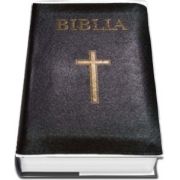 Biblia ( Format mare, 073, coperta piele, margini aurii, repertoar, fermoar, neagra, cu cruce)