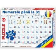 Puzzle - Numerele pana la 31 - Contine 60 piese