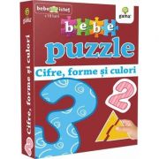 Bebe puzzle - Cifre, forme si culori (Contine 20 de piese de mari dimensiuni)