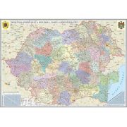 Romania si Republica Moldova.Harta administrativa, fara sipci (2000x1400 mm)