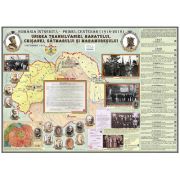 Romania Intregita - Primul Centenar. Unirea Transilvaniei, Banatului, Crisanei, Satmarului si Maramuresului (plansa 1000x700mm)