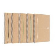Caiet cu spirala A4, Touareg, 90 file-90g/mp, coperta carton reciclat, kraft/dungi ass - matematica