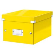 Cutie depozitare LEITZ WOW Click & Store, carton laminat, mica, galben