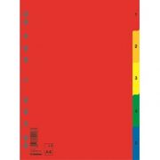 Index plastic color, numeric 1- 5, extra wide, A4 , 120 microni, DONAU