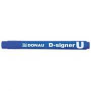 Permanent marker, varf rotund 2-4mm, corp plastic, DONAU D-Signer U - albastru