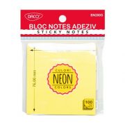 Bloc notes adeziv 76 x 76 mm, galben neon