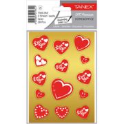 Stickere decorative, 2 file/set, TANEX Kids - inimi - aurii, TNX 353