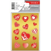 Stickere decorative, 2 file/set, TANEX Kids - inimi - aurii, TNX 354