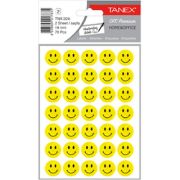 Stickere decorative, 2 file/set, TANEX Kids - Smile face, D19mm - galbene - holograma
