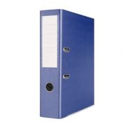 Biblioraft A4, plastifiat PP/paper, margine metalica, 75 mm, Office Products Basic S - bleumarin