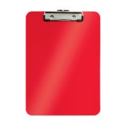 Clipboard LEITZ WOW, simplu, PS, A4, 100 coli, rosu