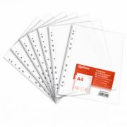 Folie protectie pentru documente A4, 30 microni, 100 folii/set, Optima Budget - cristal