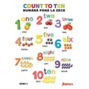 Numerele 1-10. Count to ten. Planse educationale