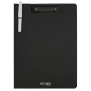 Clipboard Strigo vertical A4, suport stilou, negru