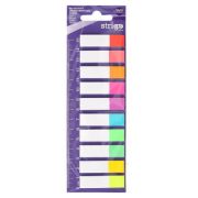 Etichete Indexare Strigo cu rigla 10×20 file, 10 culori Pastel, 44x12mm SSN038