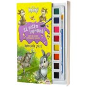 Disney. Iepurasi. Sa pictam impreuna! Iepurasii la joaca. Carte de colorat cu pensula si acuarele