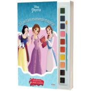 Disney. Printese. Sa pictam momente magice. Carte de colorat cu pensula si acuarele