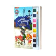 Patrula Catelusilor. Sa pictam impreuna! Carte de colorat cu pensula si acuarele