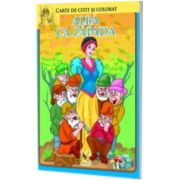 Alba ca zapada si cei sapte pitici. Carte de citit si colorat