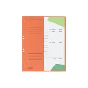 Dosar cu sina Leitz 1/2, carton, A4, cu capse, 170 coli, orange