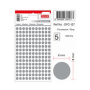 Etichete autoadezive rotunde, D 8 mm, 750 buc/set, TANEX, gri