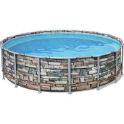 Piscina Bestway Power Steel rotunda cu cadru metalic, 4.27x1.22 m