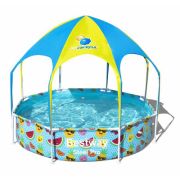 Piscina cu cadru metalic Bestway SteelPro, cu pavilion, albastru 244x51 cm