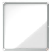 Avizier NOBO Premium Plus, exterior, otel emailat, 12x A4, cu usa si cheie, magnetic, alb