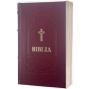 Biblia format A4 legata in piele naturala grena