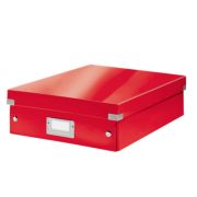 Cutie depozitare Click&Store Organizer, carton laminat, cu capac, 28x10x37 cm, rosu