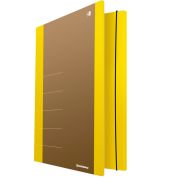 Mapa din carton, cu elastic, 500gsm, 250 x 350mm, cu margine galbena