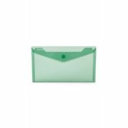 Mapa PP protectie documente DL landscape, inchidere cu capsa, 10/set, Optima - verde transparent