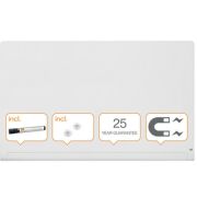 Tabla NOBO Impression Pro Widescreen 85, sticla,190x100cm, magnetica, colturi rotunjite accesorii, alb