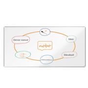 Tabla NOBO Premium Plus, otel lacuit, 240x120 cm, magnetica, include marker si tavita, alb