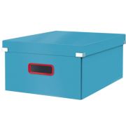 Cutie depozitare Cosy Click si Store, carton laminat, pliabila, capac, maner, 36x20x48cm, albastru