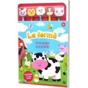 La ferma. Set de colorat si de activitati. 30 de activitati + 5 creioane si radiere