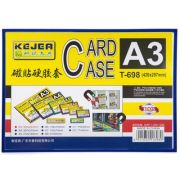 Buzunar magnetic A3, transparent, din ABS+PVC, margine albastra