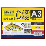 Buzunar magnetic A3, transparent, din ABS+PVC - margine rosie