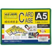 Buzunar magnetic A5, transparent, din ABS+PVC, margine verde