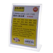 Display plastic pentru pliante, forma curbata, A5-portrait (148 x 210mm)
