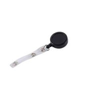 Dispozitiv cu snur retractabil pt. legitimatii, rotund - D20mm, clips curea, negru