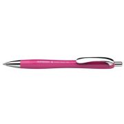 Pix cu scriere albastra Slider Rave XB, rubber grip, accesorii metalice, corp power pink
