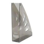 Suport vertical plastic pentru cataloage - fumuriu