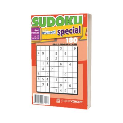 Sudoku pentru avansati special, numarul 19. 180 de grile sudoku clasic