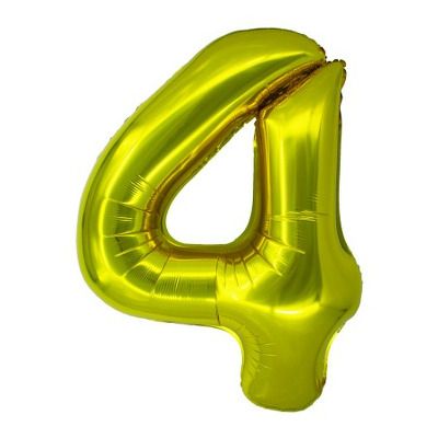 Balon folie Cifra patru 100 cm Auriu
