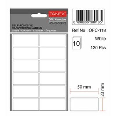 Etichete autoadezive albe, 23 x 50 mm, 180 buc/set, TANEX