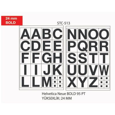 Etichete cu litere, A-Z, 2 folii/set, TANEX -24mm bold