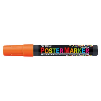 Marker pentru poster ARTLINE, corp plastic, varf rotund 2mm - portocaliu fluorescent